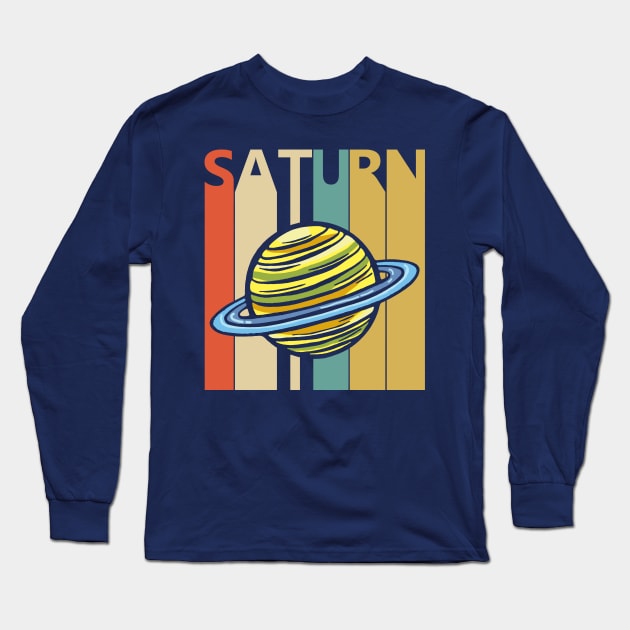 Vintage Saturn Planet Long Sleeve T-Shirt by GWENT